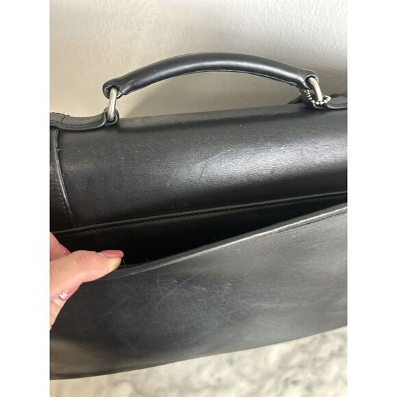 Vintage Coach Madison British Black Leather Briefcase Messenger Laptop Bag 5325 - Picture 9 of 16